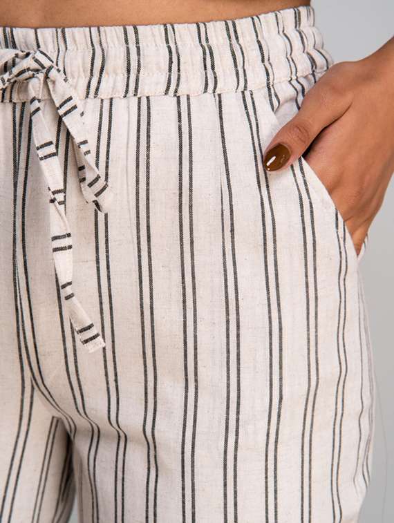 women striped mid rise straight palazzo - 22281204 -  Standard Image - 5