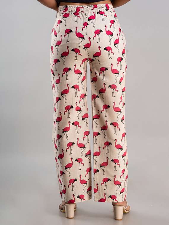 women printed mid rise straight palazzo - 22281206 -  Standard Image - 3