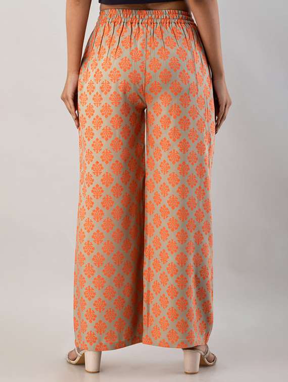 women printed mid rise straight palazzo - 22281207 -  Standard Image - 3