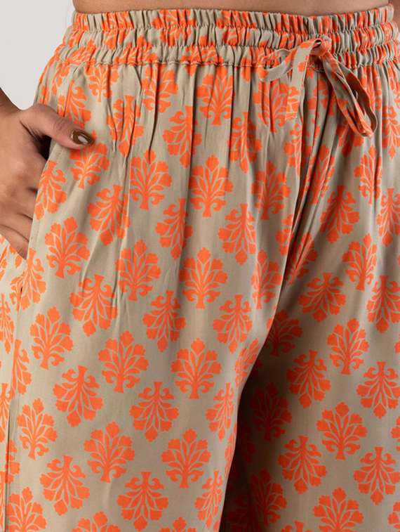 women printed mid rise straight palazzo - 22281207 -  Standard Image - 5