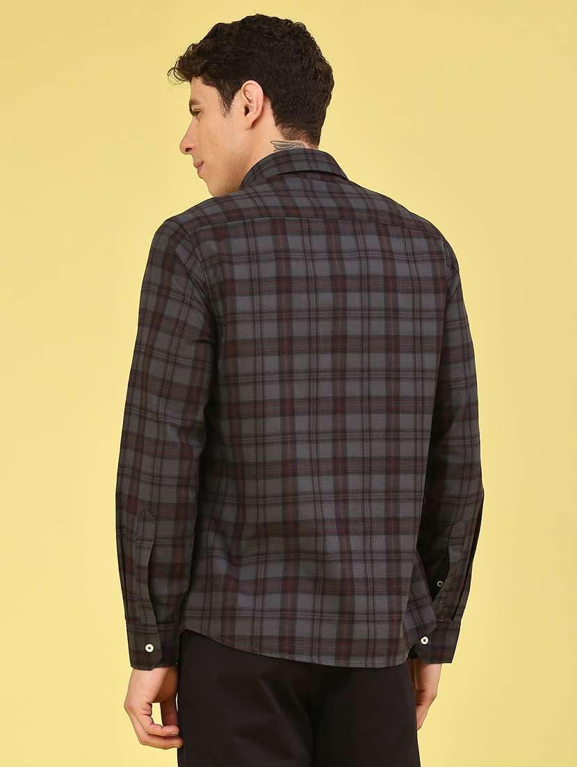 Men Checkered Long Sleeve Regular Fit Casual Shirt - 22281225 -  Standard Image - 3
