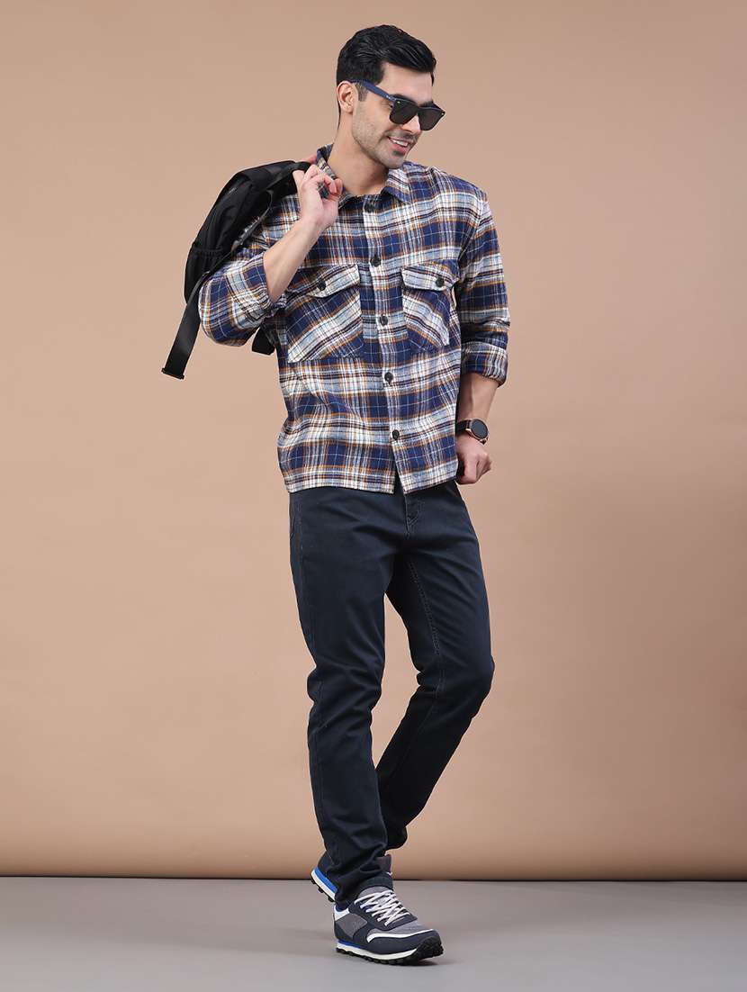 Men Checkered Long Sleeve Regular Fit Shacket - 22281257 -  Standard Image - 5