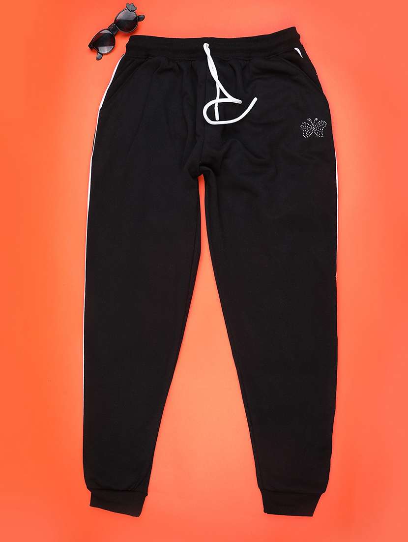 kids solid mid rise jogger