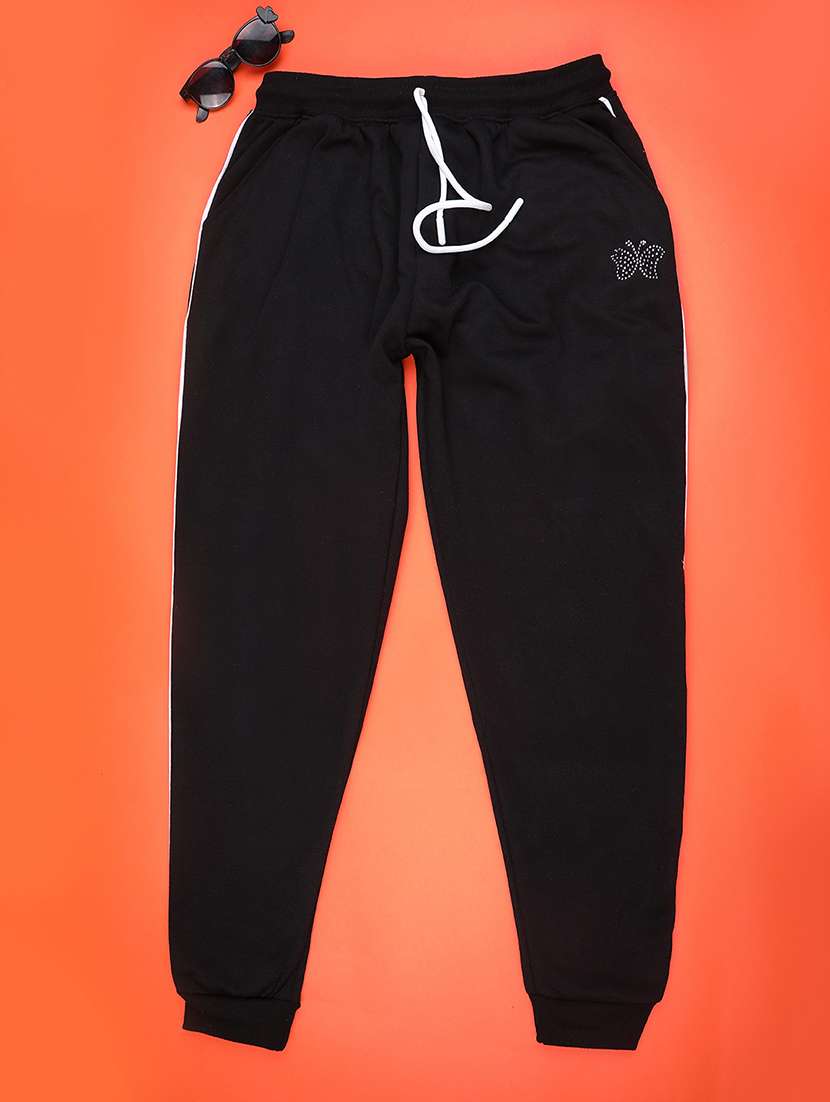 kids solid mid rise jogger