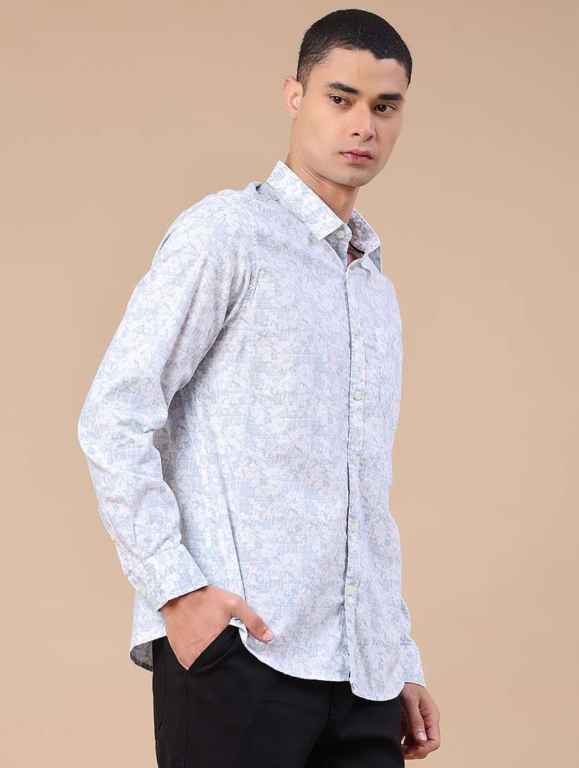 men printed long sleeve regular fit casual shirt - 22281490 -  Standard Image - 3