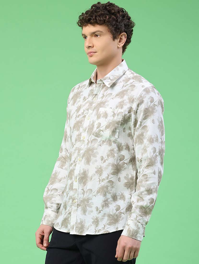 men printed long sleeve regular fit casual shirt - 22281491 -  Standard Image - 3