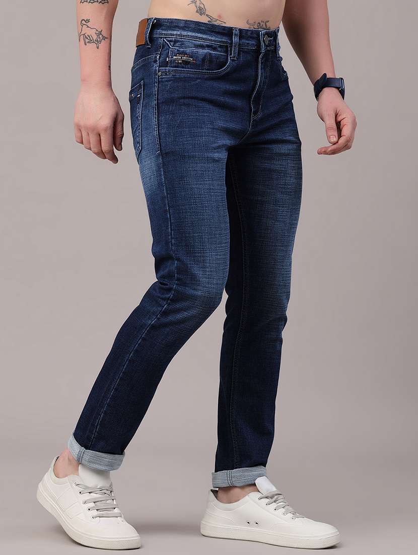 men washed mid rise slim fit jeans - 22281656 -  Standard Image - 3