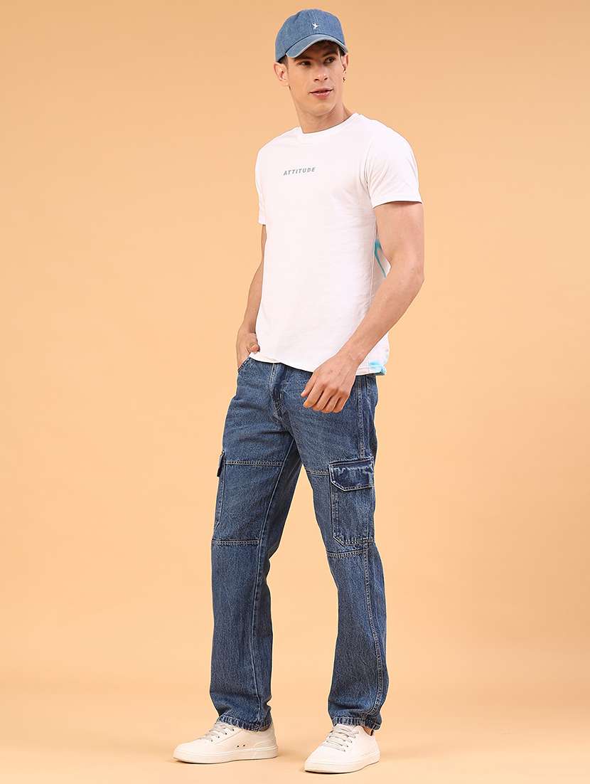 men solid mid rise regular fit cargo  - 22281670 -  Standard Image - 5