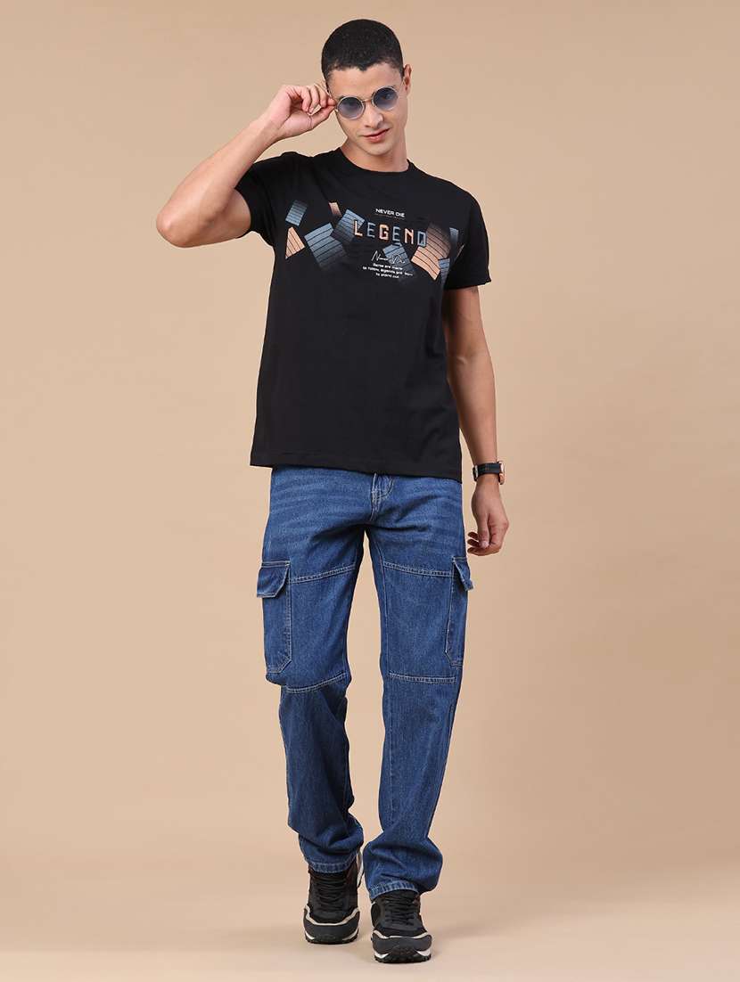 men washed mid rise cargo jeans - 22281671 -  Standard Image - 5