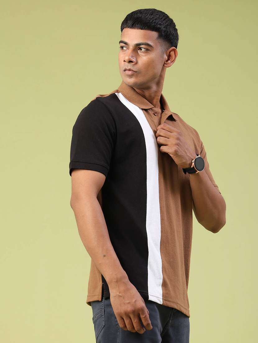 men color block short sleeve regular fit polo t-shirt - 22281678 -  Standard Image - 3