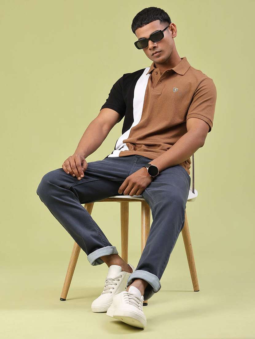 men color block short sleeve regular fit polo t-shirt - 22281678 -  Standard Image - 5