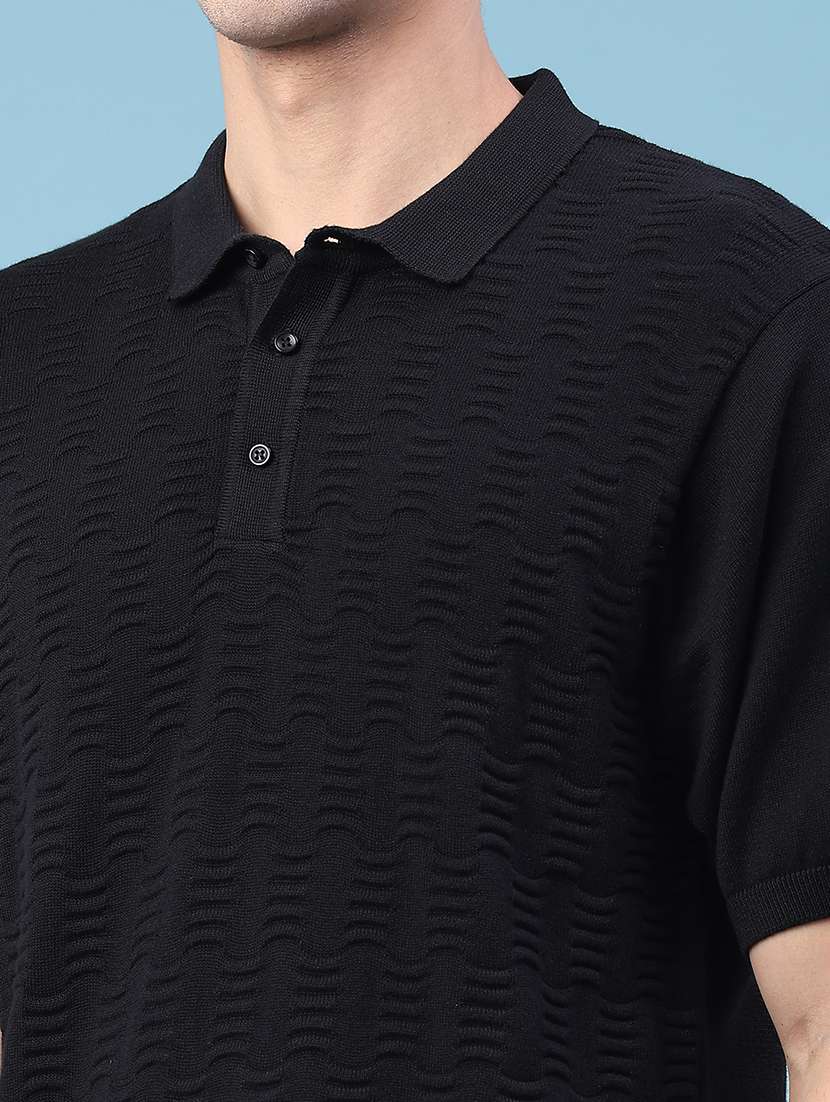 Men Black Cotton Chest Print T-shirt - 22281682 -  Standard Image - 3