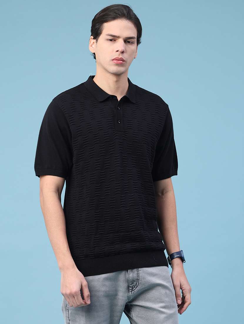 Men Black Cotton Chest Print T-shirt - 22281682 -  Standard Image - 5