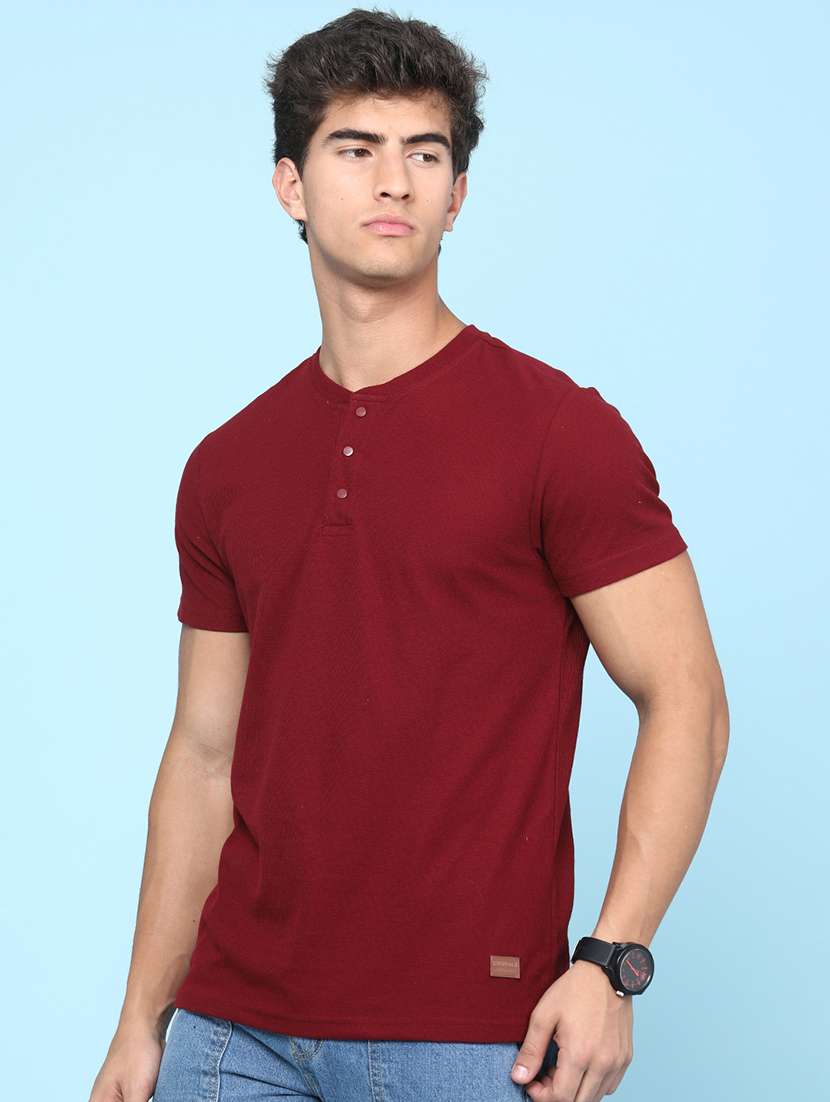 men textured short sleeves regular fit t-shirt - 22281757 -  Standard Image - 3