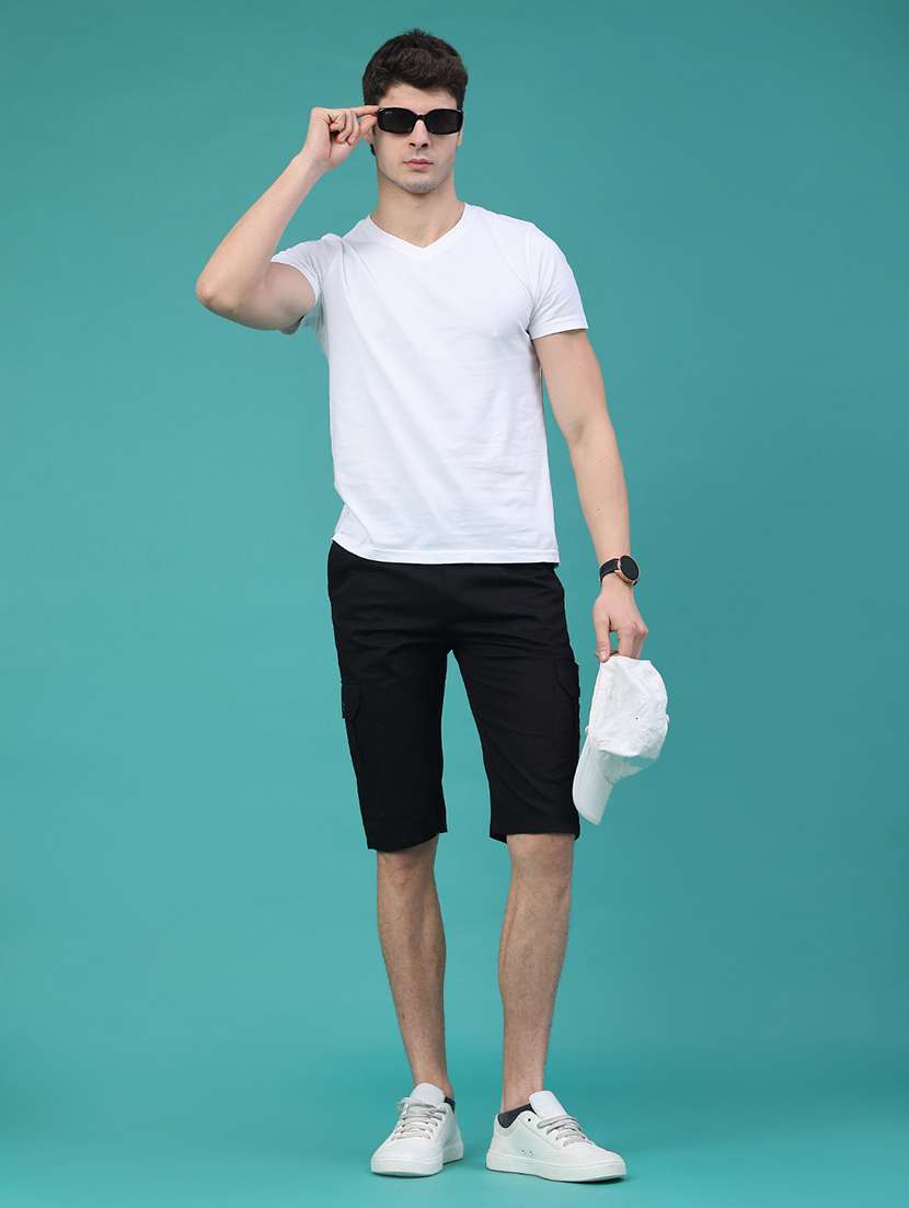 men solid mid rise cargo shorts - 22281791 -  Standard Image - 5