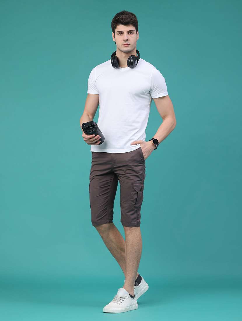 men solid mid rise cargo shorts - 22281793 -  Standard Image - 5