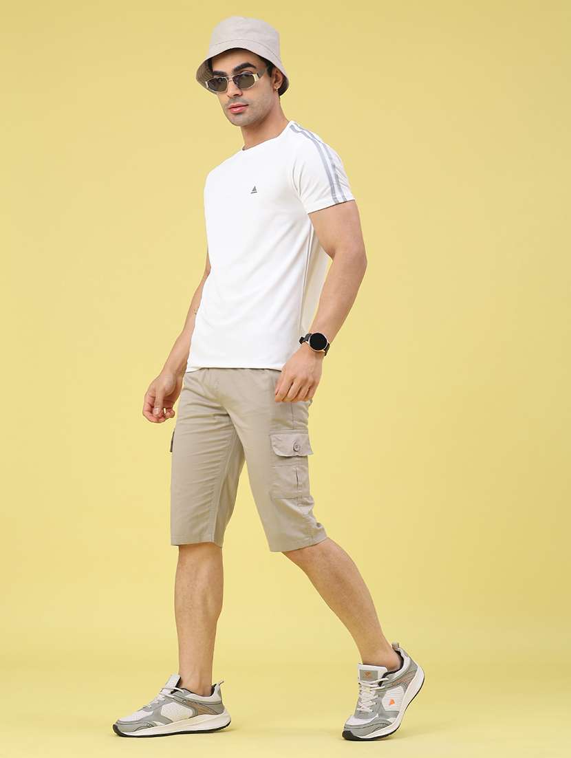 men solid mid rise cargo shorts - 22281795 -  Standard Image - 5