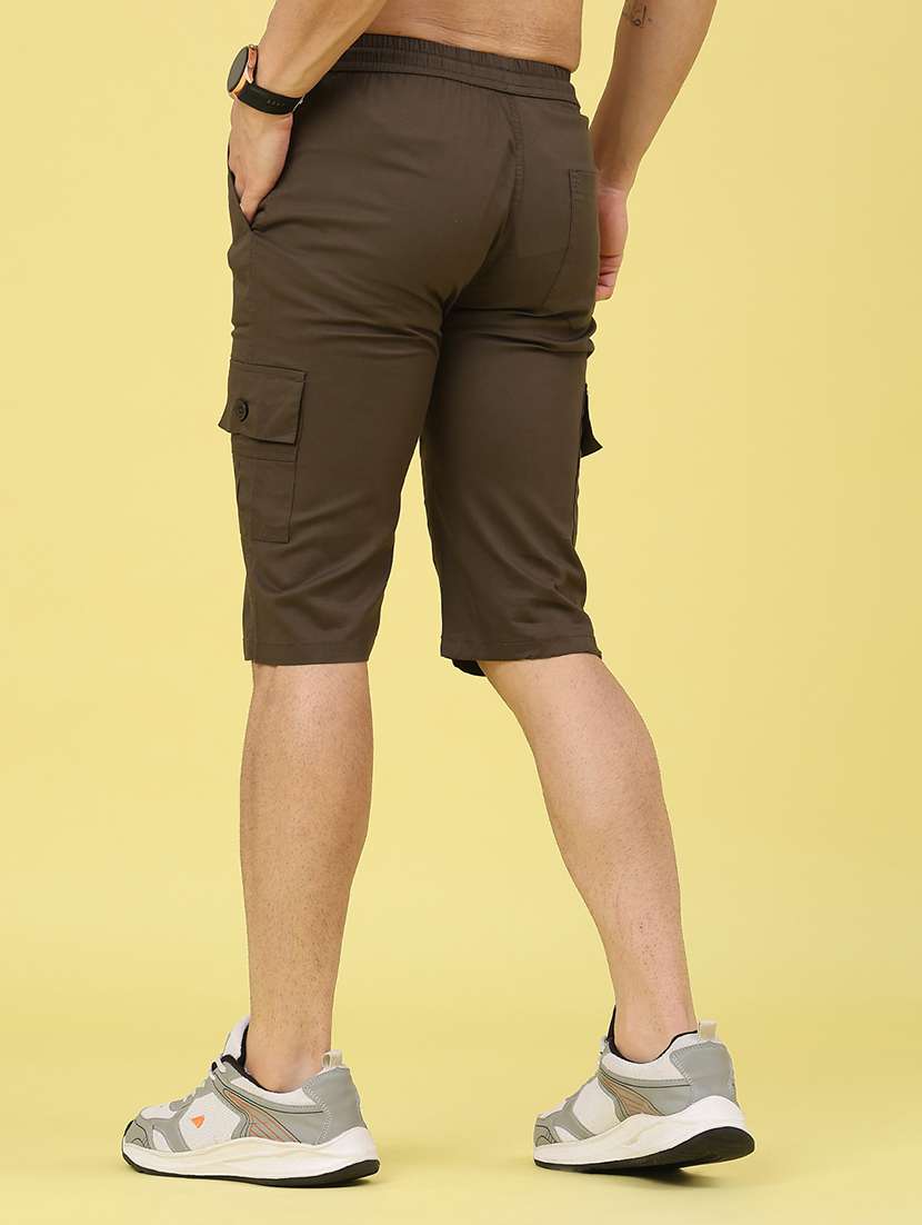 men solid mid rise cargo shorts - 22281796 -  Standard Image - 3