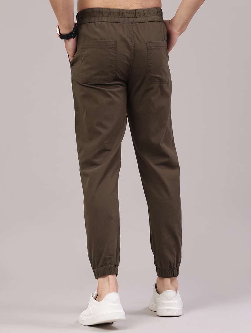 men solid mid rise regular fit jogger - 22281811 -  Standard Image - 3