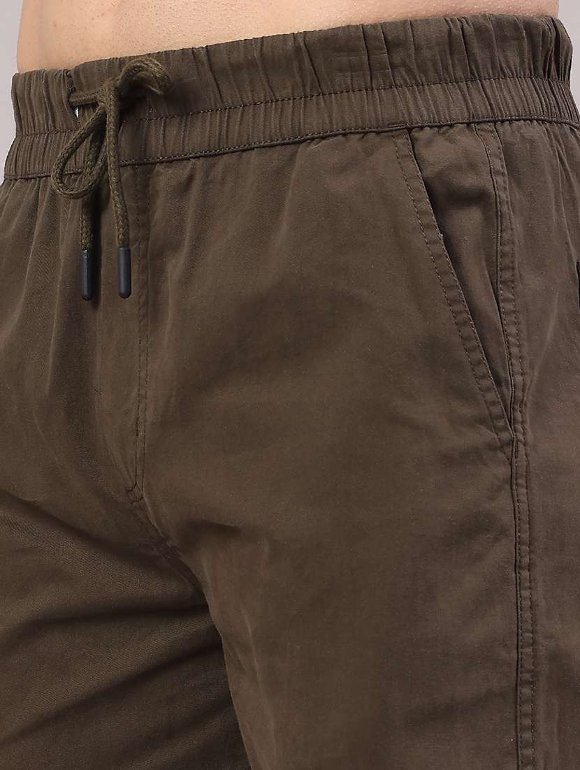 men solid mid rise regular fit jogger - 22281811 -  Standard Image - 5