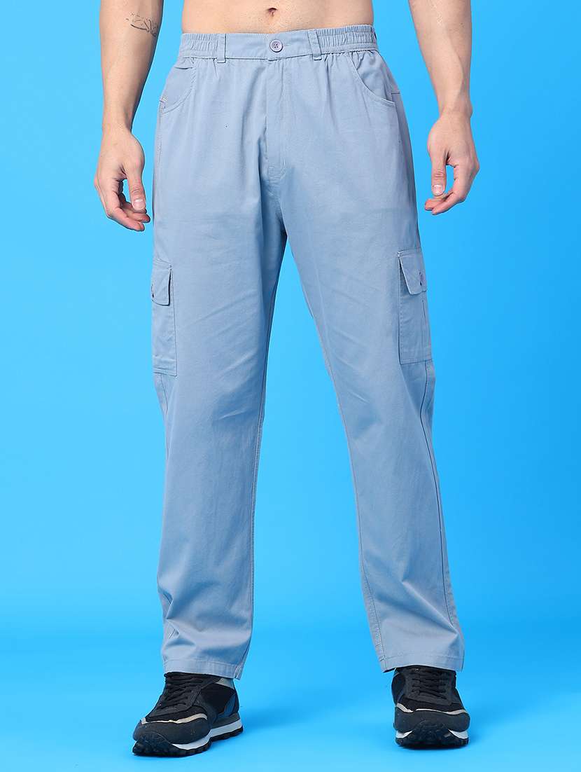 men solid mid rise regular fit cargo - 22281815 -  Standard Image - 3