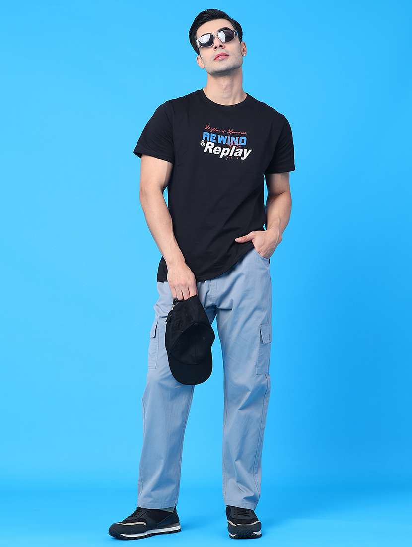 men solid mid rise regular fit cargo - 22281815 -  Standard Image - 5