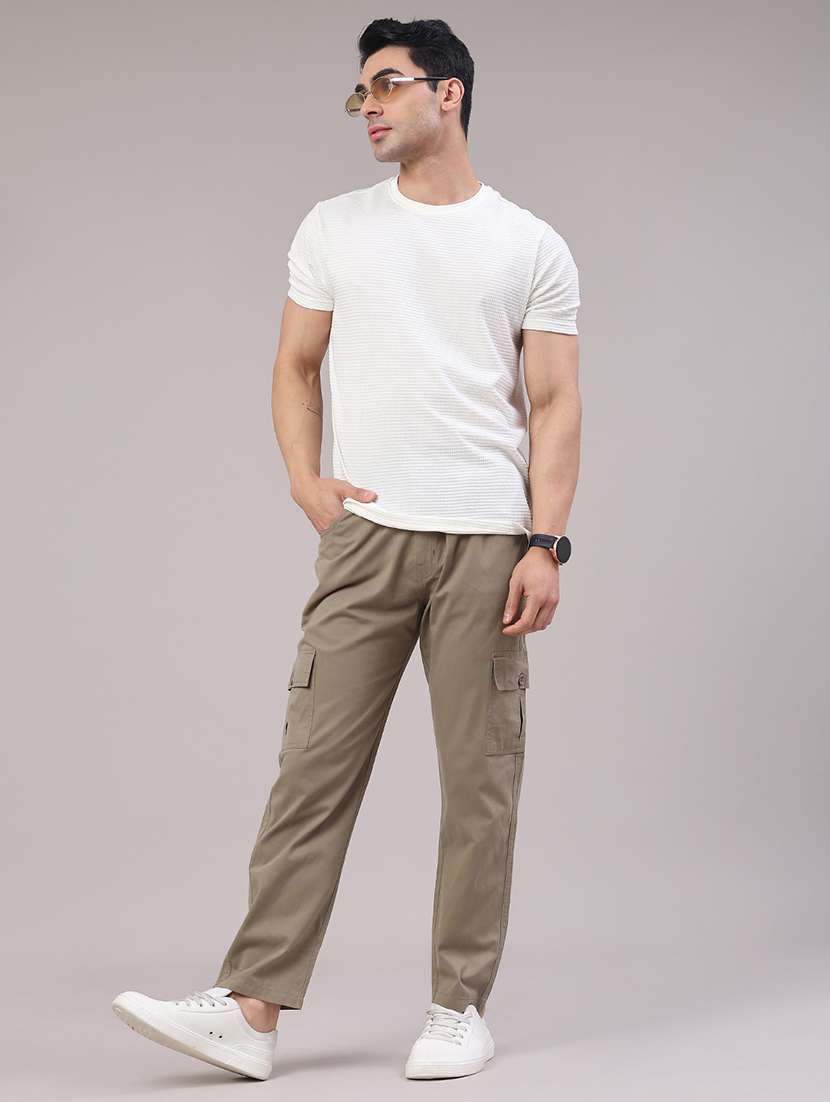 men solid mid rise regular fit cargo  - 22281816 -  Standard Image - 5