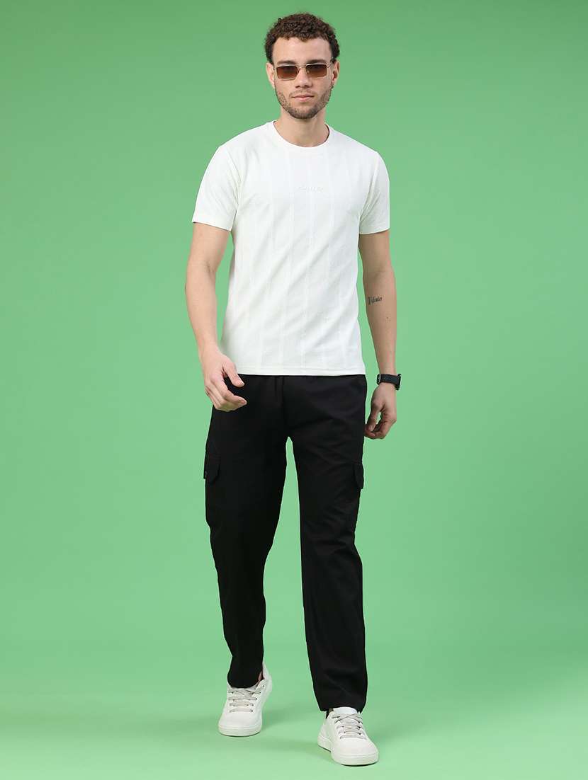 men solid mid rise regular fit cargo  - 22281820 -  Standard Image - 5
