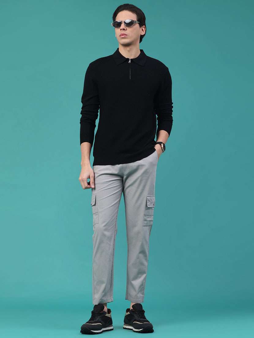 men solid mid rise regular fit cargo  - 22281836 -  Standard Image - 5