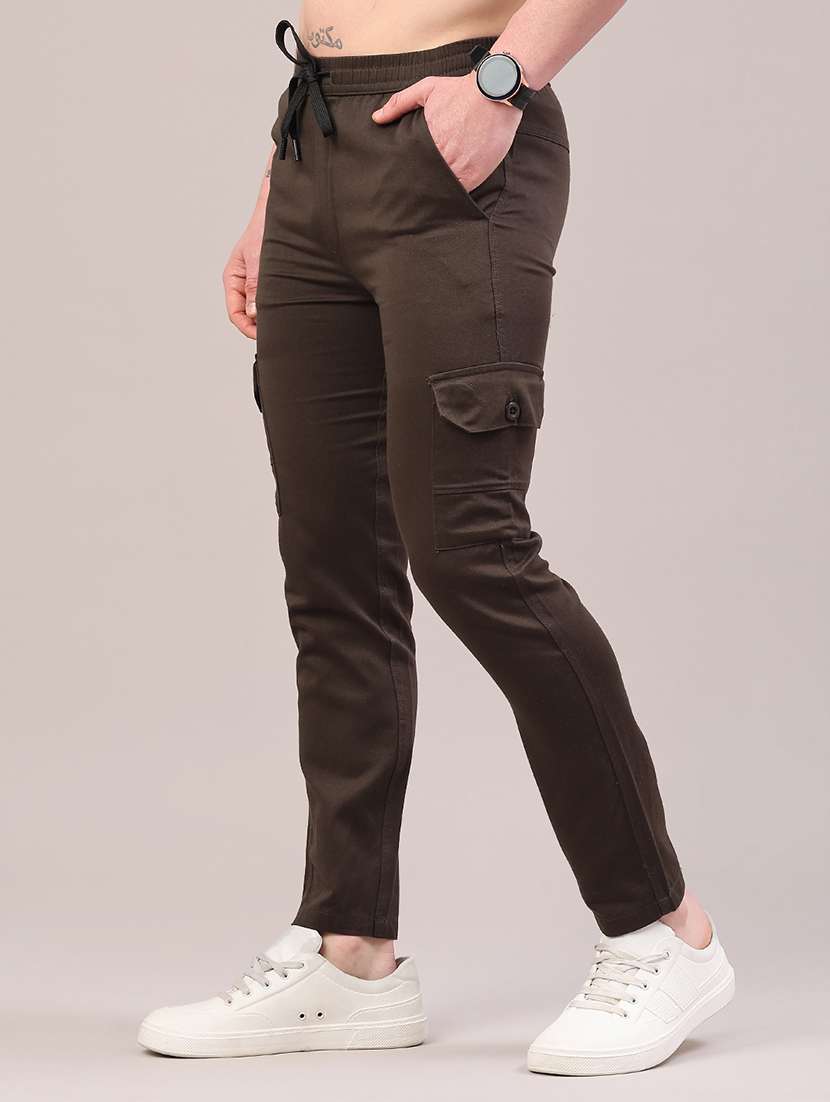 men solid mid rise regular fit cargo  - 22281853 -  Standard Image - 3