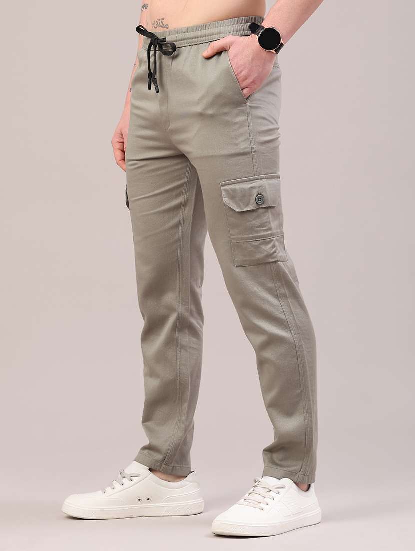 men solid mid rise regular fit cargo  - 22281854 -  Standard Image - 3