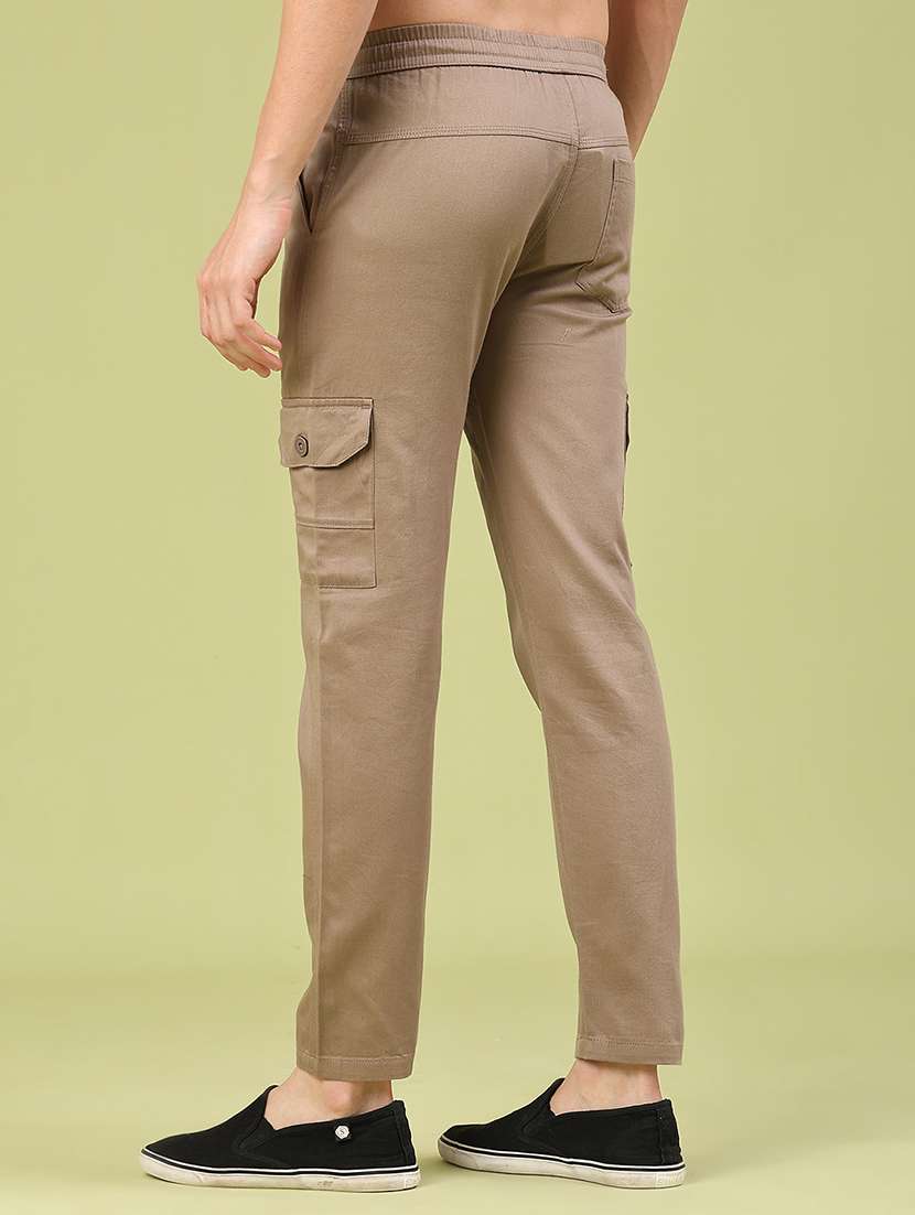 men solid mid rise regular fit cargo  - 22281855 -  Standard Image - 3
