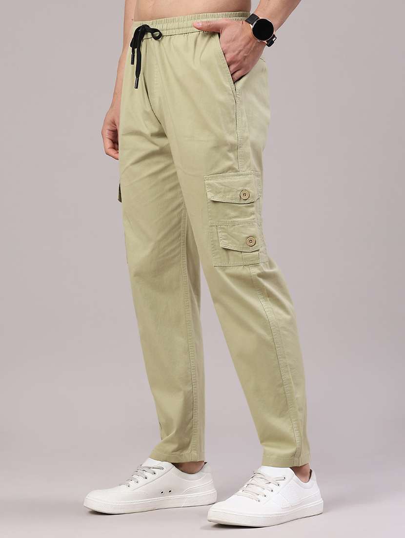 men solid mid rise regular fit cargo  - 22281860 -  Standard Image - 3
