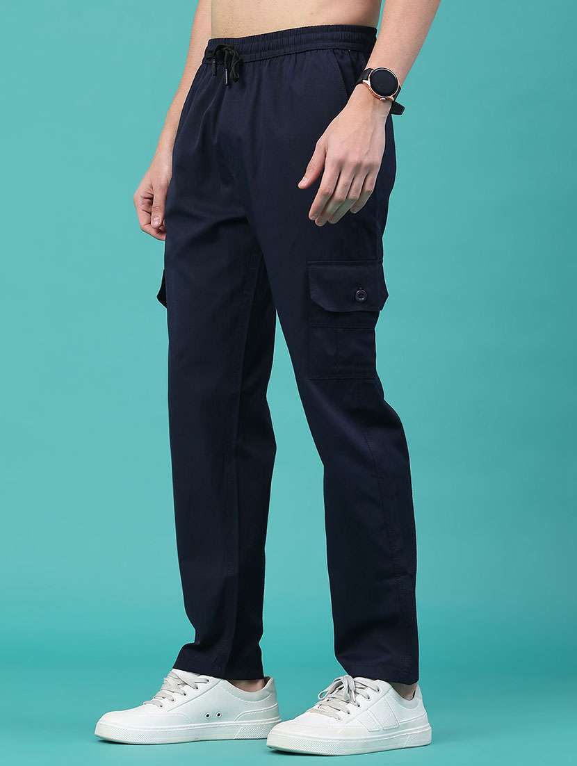 men solid mid rise regular fit cargo  - 22281869 -  Standard Image - 3