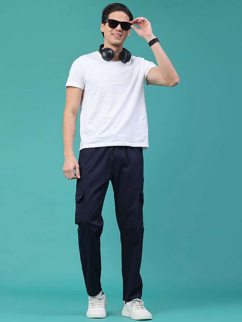 men solid mid rise regular fit cargo  - 22281869 -  Standard Image - 5
