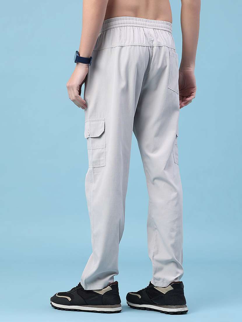 men solid mid rise cargo - 22281870 -  Standard Image - 3