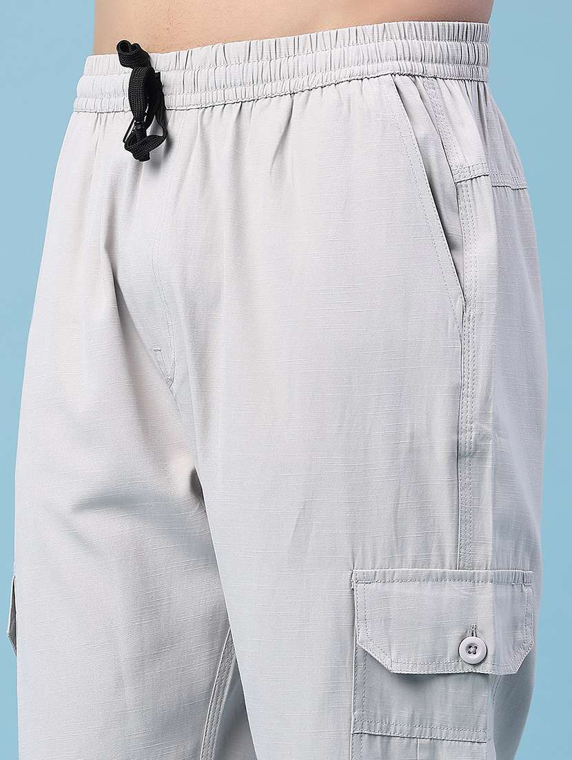 men solid mid rise cargo - 22281870 -  Standard Image - 5