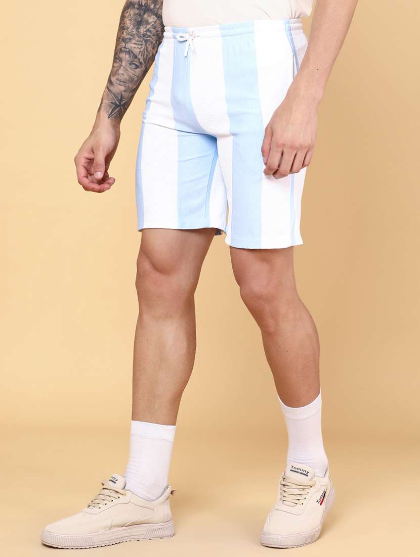 blue cotton shorts three  fourths