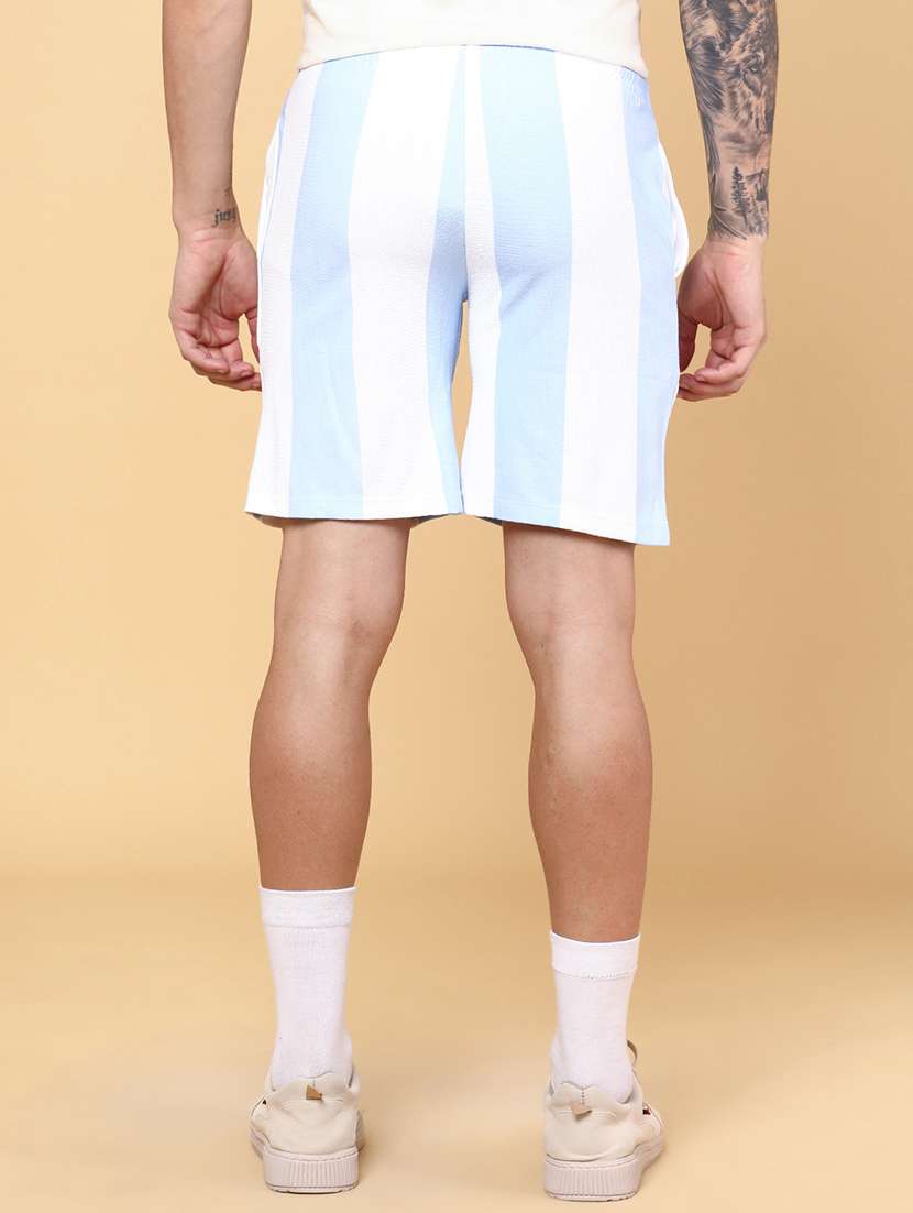 blue cotton shorts three  fourths - 22281918 -  Standard Image - 3