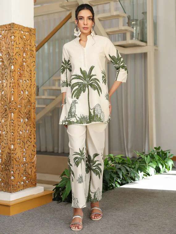 women printed top and trouser co-ord set