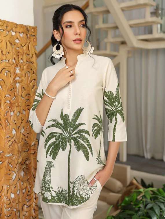 women printed top and trouser co-ord set - 22282006 -  Standard Image - 3