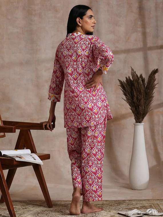 women printed top and trouser co-ord set - 22282038 -  Standard Image - 3