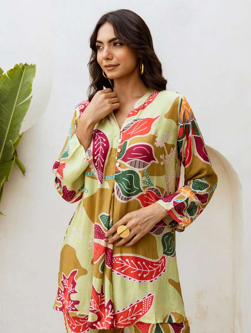 women printed top and trouser co-ord set - 22282047 -  Standard Image - 3