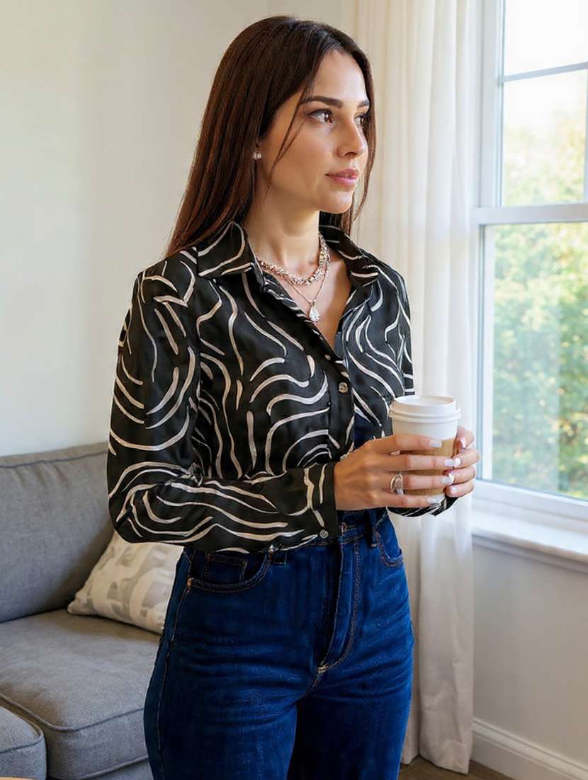 blue rayon regular shirt - 22282057 -  Standard Image - 3