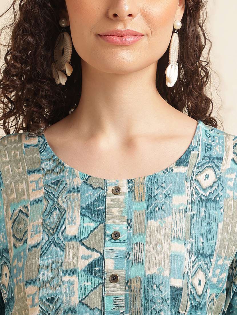 women printed three quartre sleeve kurti - 22282103 -  Standard Image - 3