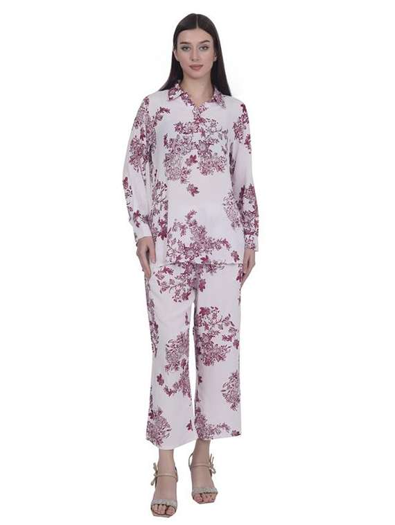 women floral long sleeve ethnic co-ord set