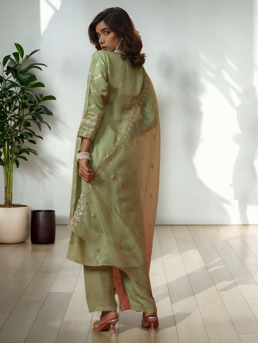 women self design three quarter sleeve kurta pant with dupatta set - 22282148 -  Standard Image - 3