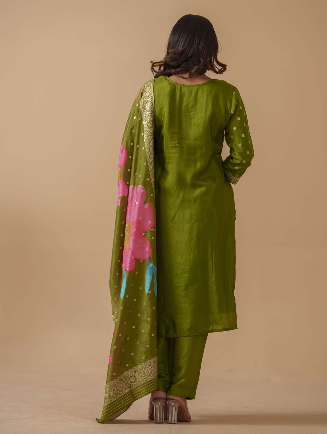 women self design three quarter sleeve kurta salwar with dupatta set - 22282161 -  Standard Image - 3