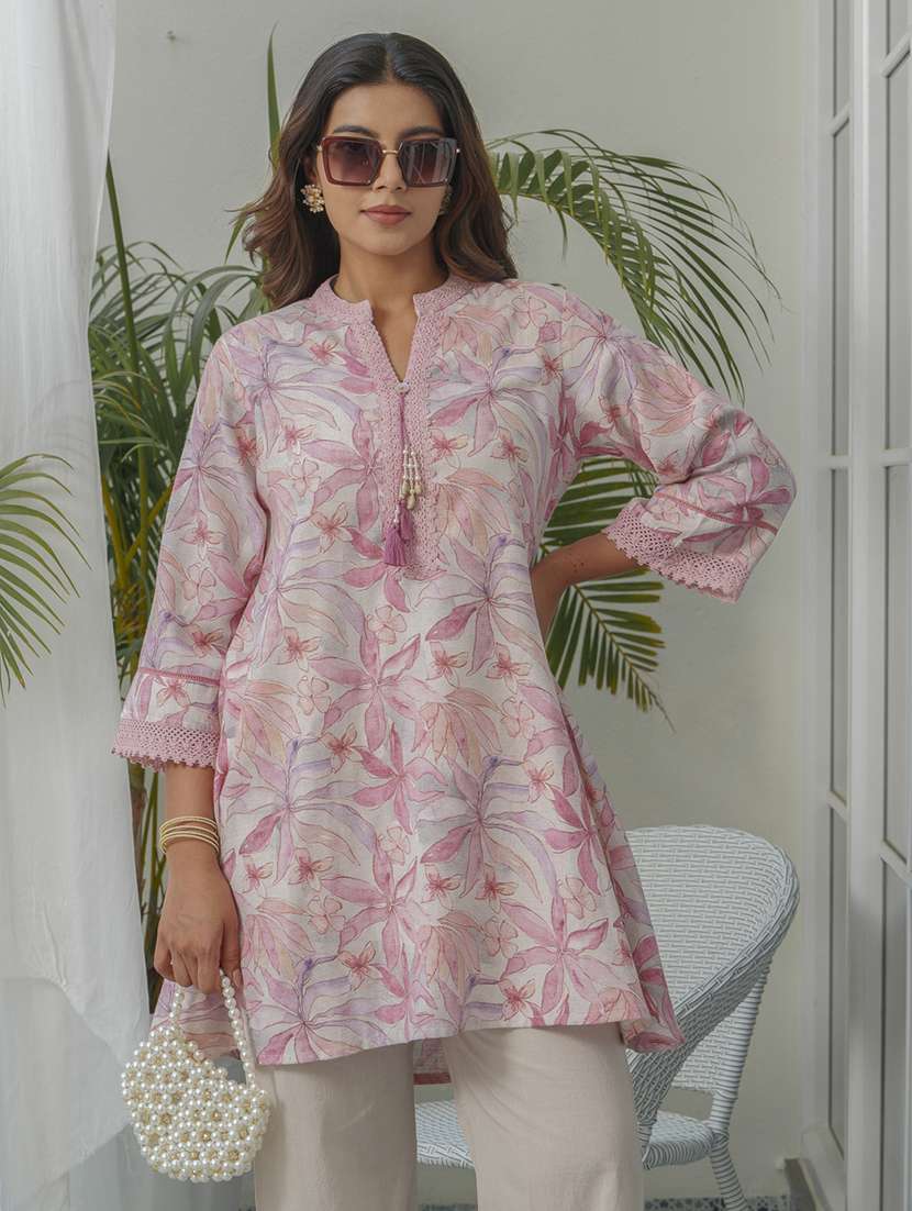 women floral three quarter sleeve kurta pant set - 22282168 -  Standard Image - 5