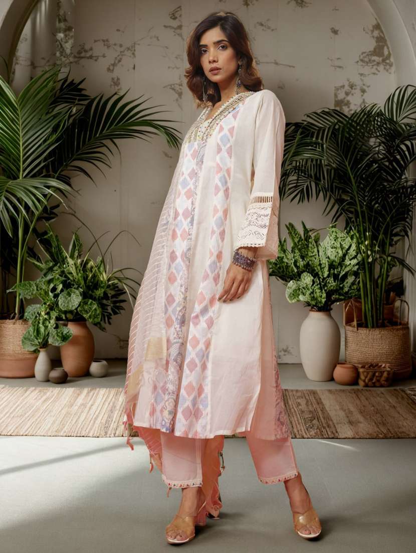 women printed long sleeve kurta pant with dupatta set - 22282176 -  Standard Image - 3